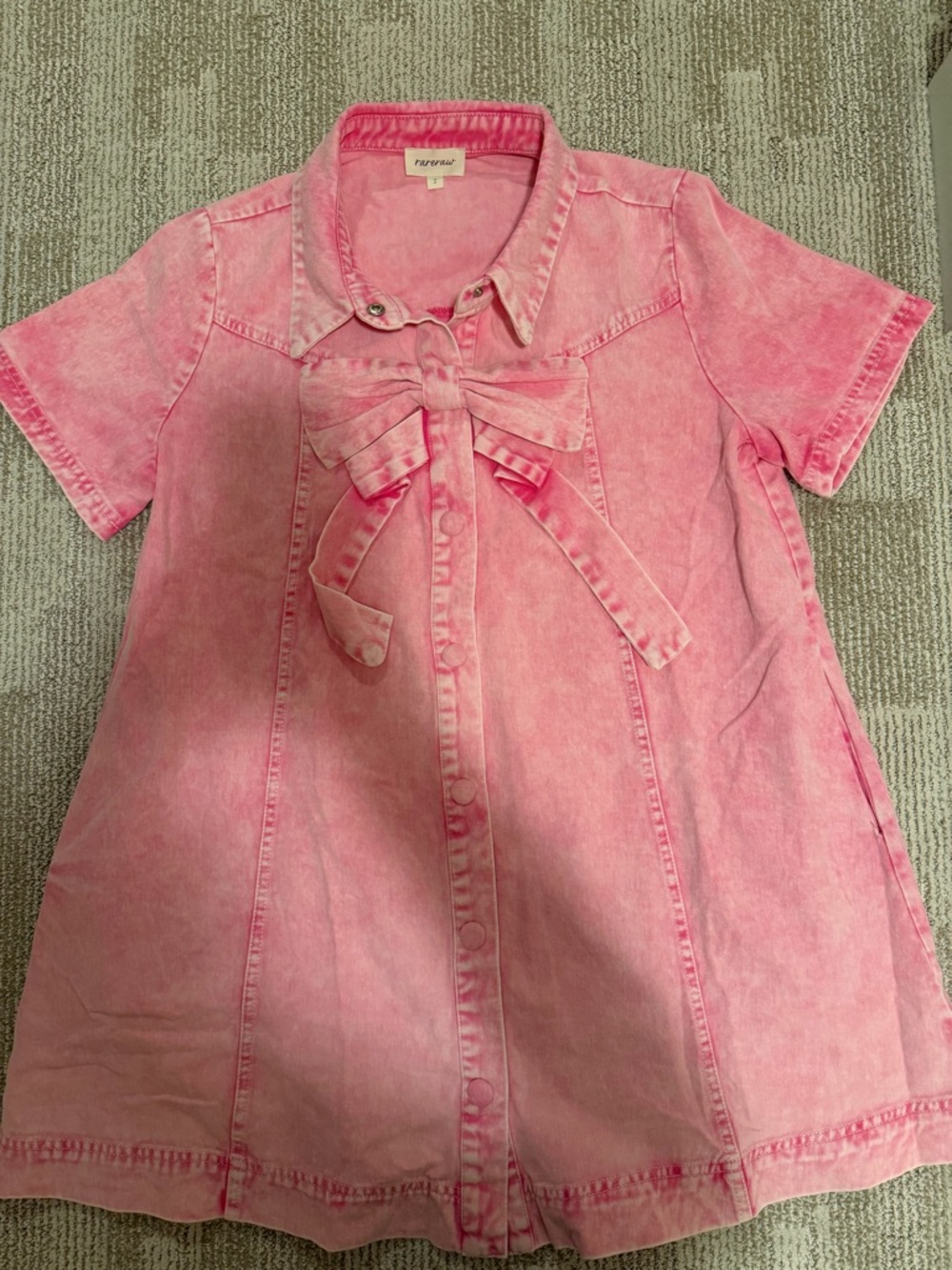 NEW, Pink Bow-Front Mini Dress